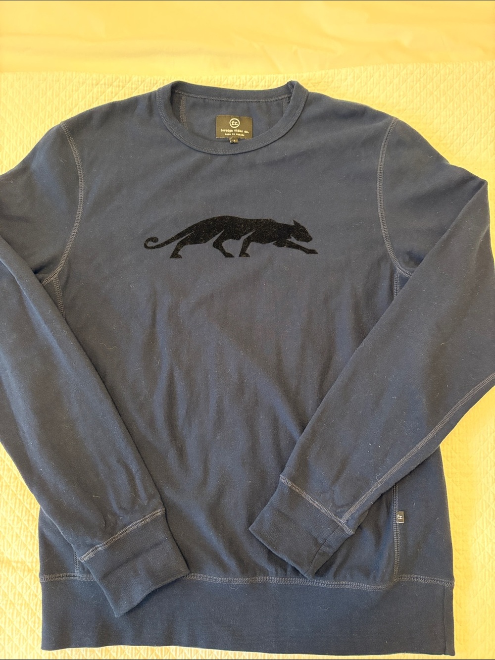 Men's Navy Crewneck Sweatshirt with Black Panther Graphic